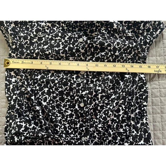 Tommy Hilfiger Shirt Dress Medium Button Front Above Knee Black and White Mini - Picture 6 of 6